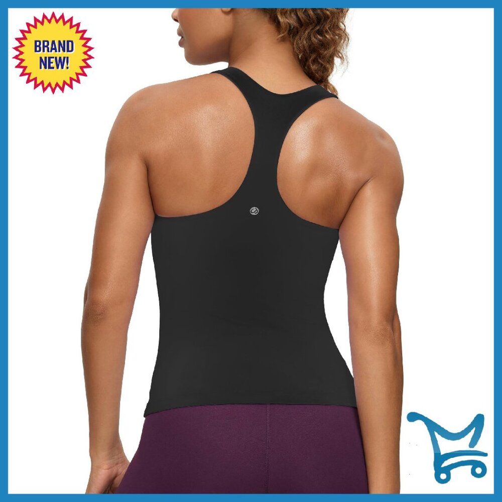 Butterluxe Workout Tank Top With Built-In Bra, Padded Athletic Spandex